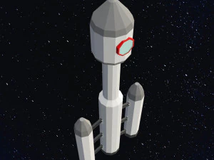 Low poly space rocket 3D Model