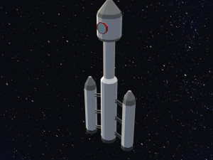 Low poly space rocket Modelo 3D
