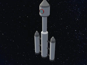 Low poly space rocket 3D Model