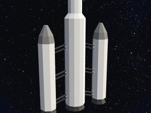 Low poly space rocket Modelo 3D