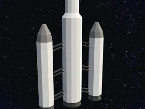 Low poly space rocket 3D Model