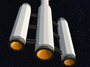 Low poly space rocket Modelo 3D