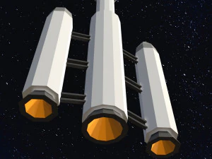 Low poly space rocket 3D Model