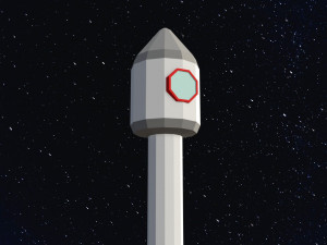 Low poly space rocket Modelo 3D