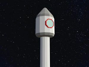 Low poly space rocket 3D Model