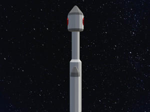 Low poly space rocket Modelo 3D