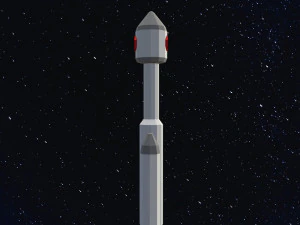 Low poly space rocket 3D Model