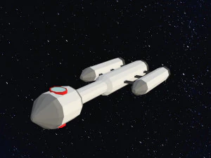 Low poly space rocket 3D Model