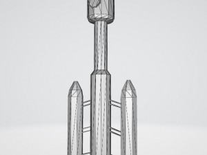 Low poly space rocket Modelo 3D