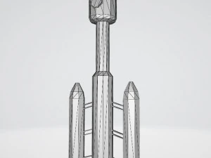 Low poly space rocket 3D Model