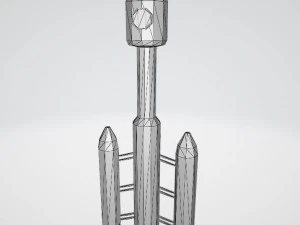 Low poly space rocket 3D Model