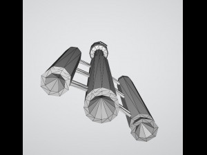 Low poly space rocket Modelo 3D