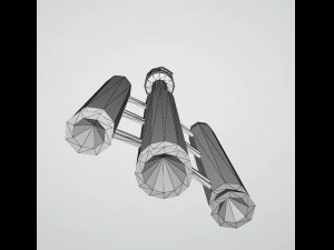 Low poly space rocket 3D Model