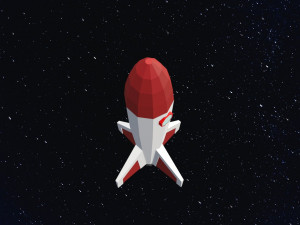 Low poly space rocket Model 3D