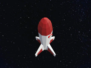 Low poly space rocket 3D Model