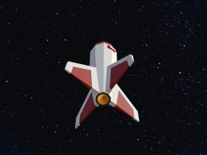 Low poly space rocket Model 3D