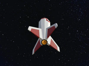 Low poly space rocket 3D Model
