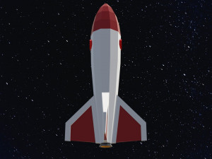 Low poly space rocket Model 3D