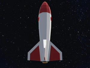 Low poly space rocket 3D Model
