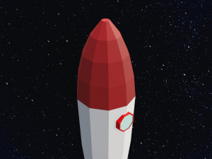 Low poly space rocket Model 3D