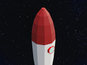 Low poly space rocket 3D Model