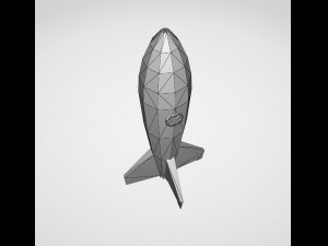 Low poly space rocket Model 3D