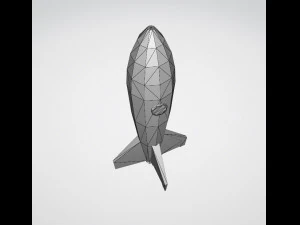 Low poly space rocket 3D Model