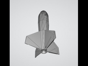 Low poly space rocket Model 3D
