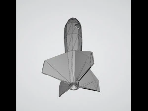 Low poly space rocket 3D Model