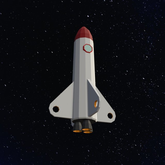 Low Poly Space Rocket 3D मॉडल .c4d .max .obj .3ds .fbx .stl .blend 