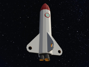 Low Poly Space Rocket Modelo 3D