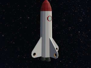Low Poly Space Rocket 3D मॉडल