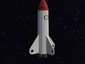Low Poly Space Rocket 3D Model