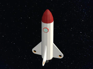 Low Poly Space Rocket 3D Model