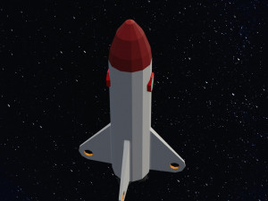 Low Poly Space Rocket 3D मॉडल
