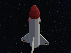 Low Poly Space Rocket 3D Model