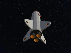 Low Poly Space Rocket 3D Model