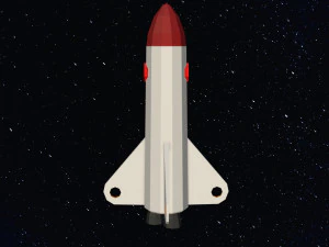 Low Poly Space Rocket 3D Model
