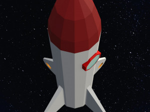 Low Poly Space Rocket 3D मॉडल