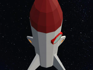Low Poly Space Rocket 3D Model