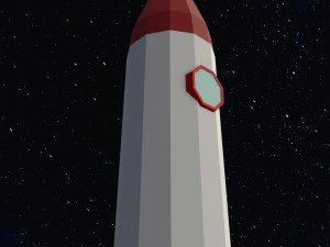 Low Poly Space Rocket 3D Model