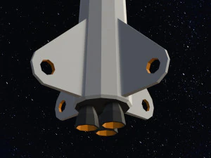 Low Poly Space Rocket 3D Model