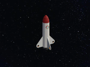 Low Poly Space Rocket 3D Model