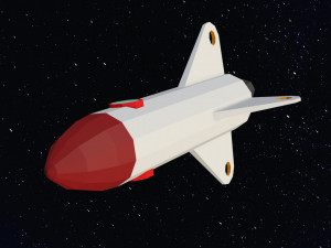 Low Poly Space Rocket 3D मॉडल
