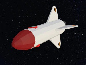 Low Poly Space Rocket 3D Model