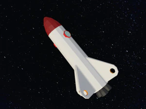 Low Poly Space Rocket 3D Model