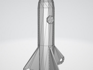 Low Poly Space Rocket 3D मॉडल