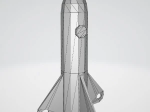 Low Poly Space Rocket 3D Model