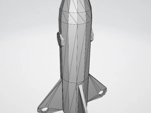 Low Poly Space Rocket 3D Model