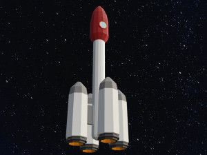 Low Poly Space Rocket Modelo 3D